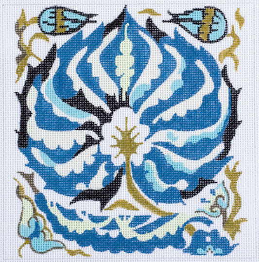 Barbara Russell Palmette Design Large Needlepoint Canvas