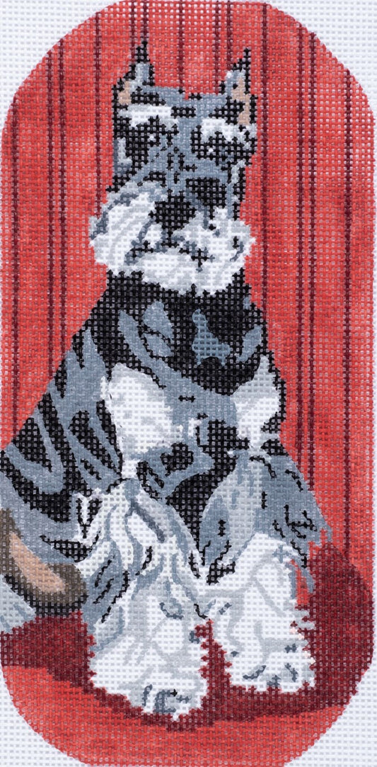 Barbara Russell Designs Schnauzer Dog Eyeglass Case Needlepoint Canvas