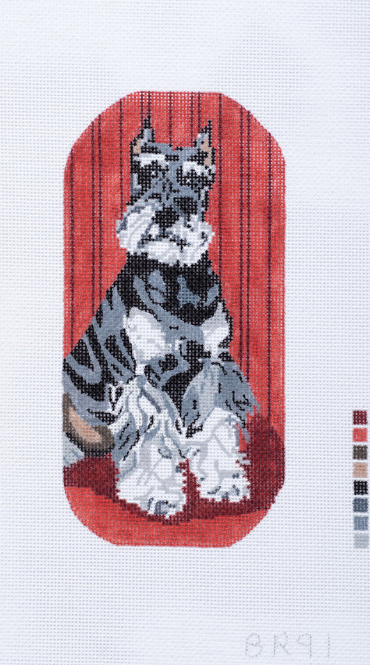 Barbara Russell Designs Schnauzer Dog Eyeglass Case Needlepoint Canvas