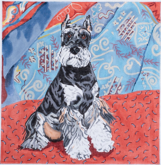 Barbara Russell Designs Schnauzer Dog Needlepoint Canvas