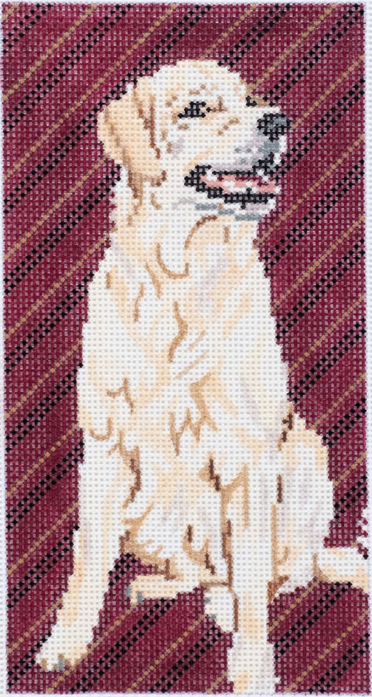 Barbara Russell Designs Yellow Lab Dog Eyeglass Case Needlepoint Canvas
