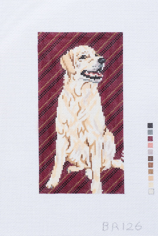 Barbara Russell Designs Yellow Lab Dog Eyeglass Case Needlepoint Canvas