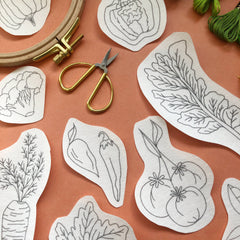 M Creative J Vegetables Peel Stick & Stitch Embroidery Patterns