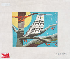 Birds of a Feather Amy Schimler-Safford Winter Owl Needlepoint Canvas