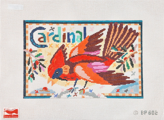 Birds of a Feather Bud Peen Cardinal Needlepoint Canvas
