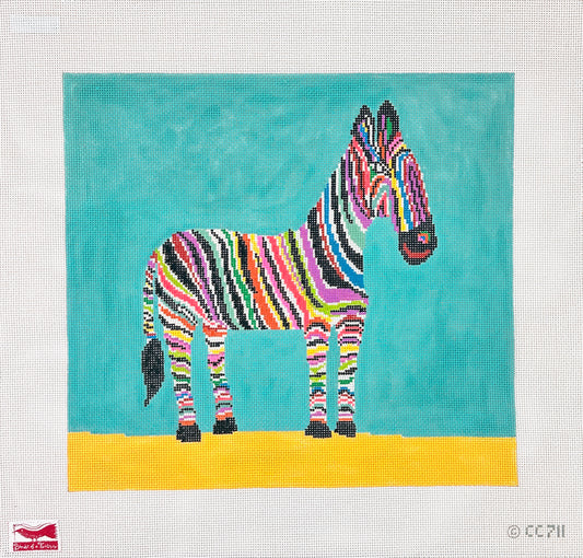 Birds of a Feather Christopher Corr Zingy Zebra Needlepoint Canvas