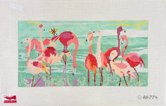 Birds of a Feather Amy Schimler-Safford Flamingo Party Needlepoint Canvas