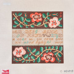 Birds of a Feather Nancy Davis Red Rose Sampler Needlepoint Canvas