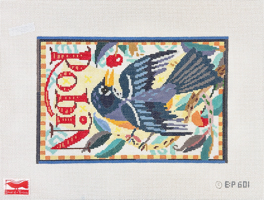 Birds of a Feather Bud Peen Robin Needlepoint Canvas