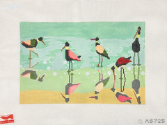 Birds of a Feather Amy Schimler-Safford Shorebirds Needlepoint Canvas