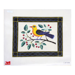 Birds of a Feather Yellow Bird Needlepoint Canvas