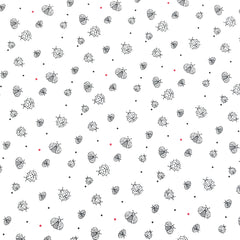 Blank Quilting Lower the Volume Ladybugs Cotton Fabric - White