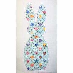 Blueberry Point Grid Bunny Needlepoint Canvas - Medium