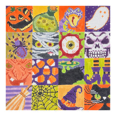Blueberry Point Halloween Squares Needlepoint Canvas