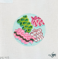Blueberry Point Holiday Ribbon Candy Needlepoint Canvas