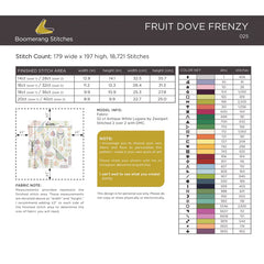Boomerang Stitches Fruit Dove Frenzy Cross Stitch Pattern
