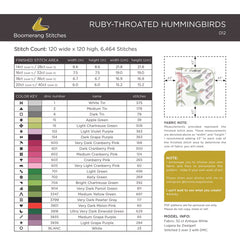 Boomerang Stitches Ruby-Throated Hummingbirds Cross Stitch Pattern