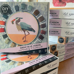 Kate Wyatt Fine Art Great Blue Heron Embroidery Kit