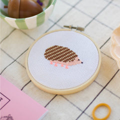 Cotton Clara Craft Kits & Supplies Hedgehog Cross Stitch Kit