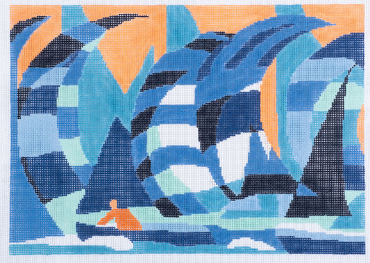 Changing Woman Designs Hustavest Sailboats Needlepoint Canvas - 13M