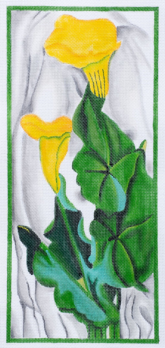 Changing Woman Designs O'Keefe Yellow Calla Lilies Needlepoint Canvas