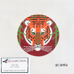 Charley Harper Asian Tiger Round Needlepoint Canvas