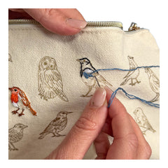 Chasing Threads Stitch Your Birds Zip Pouch Embroidery Kit