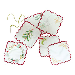 Chasing Threads Stitch Your Christmas Cocktails Napkins Festive Embroidery Kit