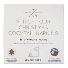 Chasing Threads Stitch Your Christmas Cocktails Napkins Festive Embroidery Kit