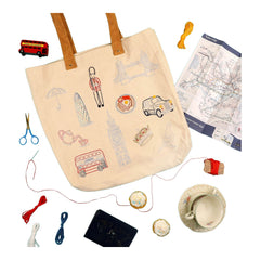 Chasing Threads Stitch Your City London Tote Bag Embroidery Kit