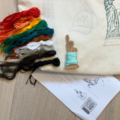 Chasing Threads Stitch Your City New York City Tote Bag Embroidery Kit