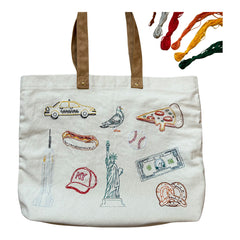 Chasing Threads Stitch Your City New York City Tote Bag Embroidery Kit