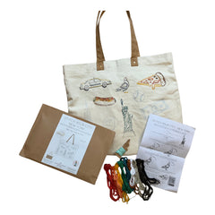 Chasing Threads Stitch Your City New York City Tote Bag Embroidery Kit