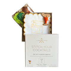 Chasing Threads Stitch Your Cocktail Napkins Cocktail Embroidery Kit