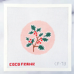 Coco Frank Holly Round Needlepoint Canvas
