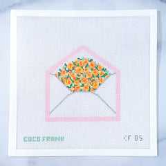 Coco Frank Love Letters Pink Needlepoint Canvas