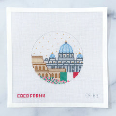 Coco Frank Rome Round Needlepoint Canvas