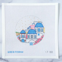 Coco Frank Santorini Round Needlepoint Canvas