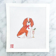 Coco Frank King Charles Spaniel Dog Needlepoint Canvas