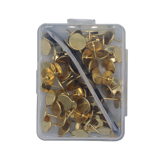 Colonial Needle Co Brass Thumbtacks - Package of 60 with Remover