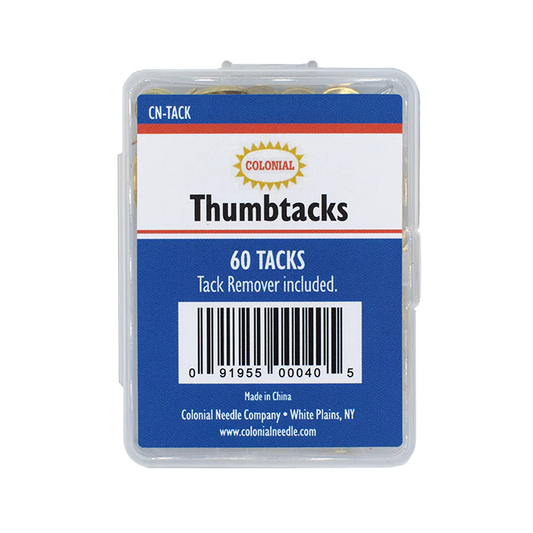 Colonial Needle Co Brass Thumbtacks - Package of 60 with Remover