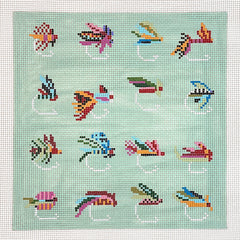 Cooper Oaks Design Kaley Alie Trout Flies Needlepoint Canvas