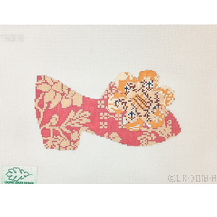 Cooper Oaks Design Linda Ragno Rose Shoe with Gold Flower Needlepoint Canvas