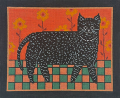 Cooper Oaks Design Warren Kimble Checkerboard Cat Needlepoint Canvas