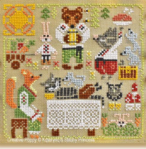 Poppy Stitchy Princess Mr Cat Cross Stitch Pattern