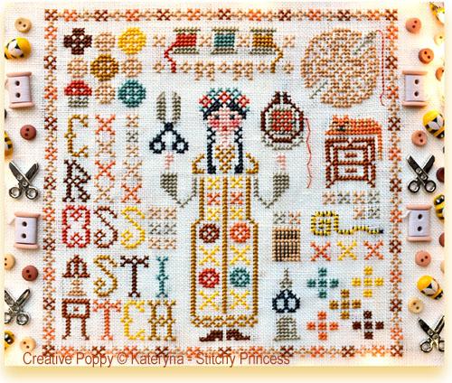 Poppy Stitchy Princess Miss Cross Stitch Pattern