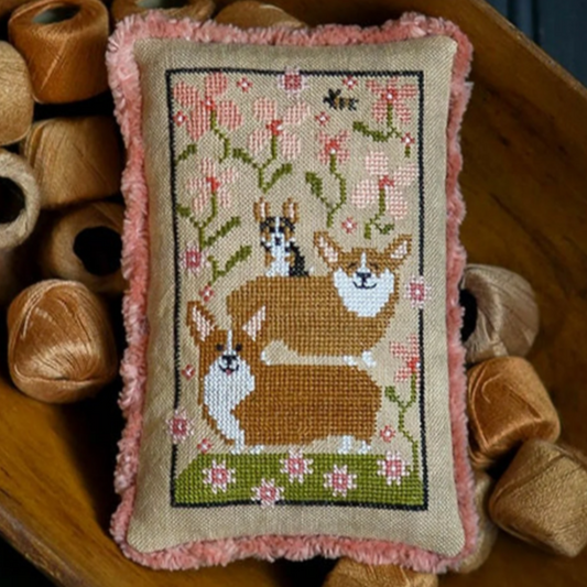 Plum Street Samplers Corgi Caboodle Cross Stitch Pattern