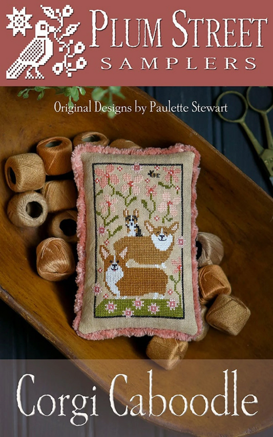 Plum Street Samplers Corgi Caboodle Cross Stitch Pattern
