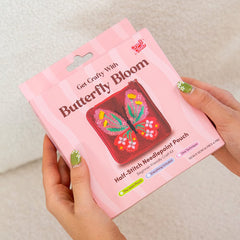 Craft Club Butterfly Bloom Needlepoint Pouch Kit