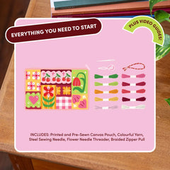 Craft Club Patchwork Party Needlepoint Pouch Kit